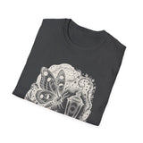 Surreal Celestial Shirt, Moon Phase Moth Illusion Art Tee, Moon Phase Tee, Mystical Witchy Gift