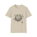 Surreal Cat Shirt, Cat Planet Illusion Art Tee, Cat Lover Gift, Vintage Engraving Cat Tee