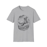Surreal Dog Shirt, Fetch the Sun Illusion Art Tee, Dog Lover Gift, Vintage Engraving Dog Tee