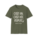 Cast On, Cast Off, Repeat Shirt, Funny Knitter Shirt, Knitting Gift, Knitter Tee, Yarn Lover Gift