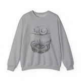 Surreal Cat Sweatshirt, Cloud Cat Illusion Art Crewneck, Cat Lover Gift, Vintage Engraving Cat Tee