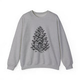 Surreal Christmas Sweatshirt, Pinecone House Illusion Art Crewneck, Christmas Gift, Winter Holiday Sweater