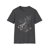 Surreal Sewing Shirt, Scissors Swallows Illusion Art Tee, Seamstress Gift, Quilter Tee, Vintage Engraving Tee