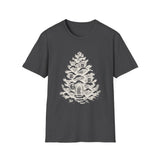 Surreal Christmas Shirt, Pinecone House Illusion Art Tee, Christmas Gift, Winter Holiday Tee