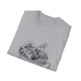Surreal Tea Shirt, Teacup Whirlpool Illusion Art Tee, Tea Lover Gift, Vintage Engraving Tee