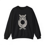 Surreal Bird Sweatshirt, Pocket Watch Owl Illusion Art Crewneck, Bird Lover Gift, Birdwatching Tee