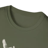 Surreal Bird Shirt, Feather Quill River Illusion Art Tee, Bird Lover Gift, Birdwatching Tee