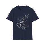 Surreal Sewing Shirt, Scissors Swallows Illusion Art Tee, Seamstress Gift, Quilter Tee, Vintage Engraving Tee