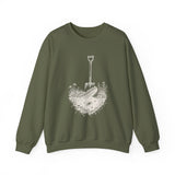 Surreal Garden Sweatshirt, Shovel Night Sky Illusion Art Crewneck, Gardener Gift, Botanical Plant Tee