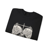 Surreal Cat Sweatshirt, Cat Window City Illusion Art Crewneck, Cat Lover Gift, Vintage Engraving Cat Tee