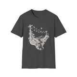 Surreal Music Shirt, Birds on a Wire Melody Illusion Art Tee, Musician Gift, Piano Guitar Tee