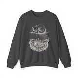 Surreal Cat Sweatshirt, Cloud Cat Illusion Art Crewneck, Cat Lover Gift, Vintage Engraving Cat Tee