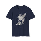 Surreal Runner Shirt, Shoes to Wings Illusion Art Tee, Runner Gift, Running Tee, Marathon Gift