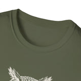 Surreal Bird Shirt, Pocket Watch Owl Illusion Art Tee, Bird Lover Gift, Birdwatching Tee