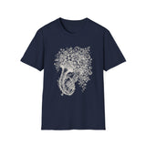 Surreal Music Shirt, Trumpet Garden Illusion Art Tee, Musician Gift, Piano Guitar Tee