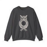 Surreal Bird Sweatshirt, Pocket Watch Owl Illusion Art Crewneck, Bird Lover Gift, Birdwatching Tee