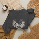 Surreal Christmas Sweatshirt, Reindeer Forest Antlers Illusion Art Crewneck, Christmas Gift, Winter Holiday Sweater