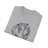 Surreal Cat Shirt, Endless Cat Staircase Illusion Art Tee, Cat Lover Gift, Vintage Engraving Cat Tee