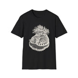 Surreal Cat Shirt, Cat Tree Rings Illusion Art Tee, Cat Lover Gift, Vintage Engraving Cat Tee