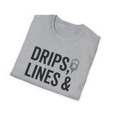 Drips, Lines & Coffee Shirt, Funny ICU Nurse Shirt, ICU Nurse Gift, Critical Care Nurse Tee, Nurse Week Gift