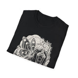 Surreal Celestial Shirt, Moon Phase Moth Illusion Art Tee, Moon Phase Tee, Mystical Witchy Gift