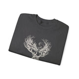 Surreal Christmas Sweatshirt, Reindeer Forest Antlers Illusion Art Crewneck, Christmas Gift, Winter Holiday Sweater