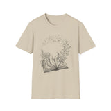 Surreal Bookish Shirt, Pages to Birds Illusion Art Tee, Book Lover Gift, Reader Tee, Dark Academia Shirt