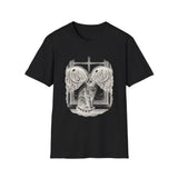 Surreal Cat Shirt, Cat Window City Illusion Art Tee, Cat Lover Gift, Vintage Engraving Cat Tee