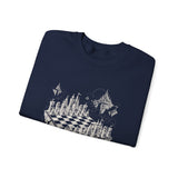 Surreal Chess Sweatshirt, Chessboard in the Clouds Illusion Art Crewneck, Chess Player Gift, Board Game Tee
