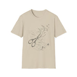 Surreal Sewing Shirt, Scissors Swallows Illusion Art Tee, Seamstress Gift, Quilter Tee, Vintage Engraving Tee