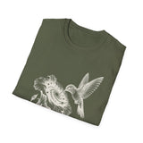 Surreal Bird Shirt, Hummingbird Galaxy Illusion Art Tee, Bird Lover Gift, Birdwatching Tee