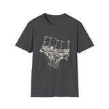 Surreal Travel Shirt, Map Ocean Waves Illusion Art Tee, Adventure Gift, Wanderlust Tee