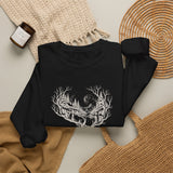 Surreal Christmas Sweatshirt, Reindeer Forest Antlers Illusion Art Crewneck, Christmas Gift, Winter Holiday Sweater