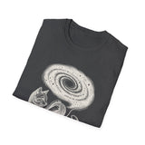 Surreal Cat Shirt, Yarn Galaxy Illusion Art Tee, Cat Lover Gift, Vintage Engraving Cat Tee