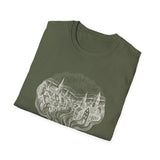 Surreal Coffee Shirt, Coffee Steam Town Illusion Art Tee, Coffee Lover Gift, Vintage Engraving Tee