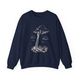 Surreal Fantasy Sweatshirt, Lantern Ladder Cloud Illusion Art Crewneck, Whimsical Dreamer Tee, Fantasy Lover Gift