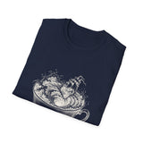 Surreal Tea Shirt, Teacup Whirlpool Illusion Art Tee, Tea Lover Gift, Vintage Engraving Tee