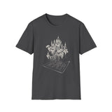 Surreal Architect Shirt, Blueprint Castle Illusion Art Tee, Architect Gift, Vintage Engraving Tee