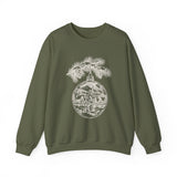 Surreal Christmas Sweatshirt, Ornament Town Illusion Art Crewneck, Christmas Gift, Winter Holiday Sweater
