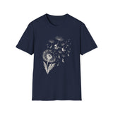 Surreal Garden Shirt, Dandelion Umbrellas Illusion Art Tee, Gardener Gift, Botanical Plant Tee