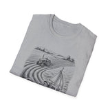 Surreal Farmer Shirt, Furrows to Waves Illusion Art Tee, Farmer Gift, Farm Tee, Homestead Gift