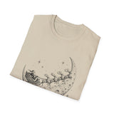 Surreal Christmas Shirt, Sleigh Across the Moon Illusion Art Tee, Christmas Gift, Winter Holiday Tee