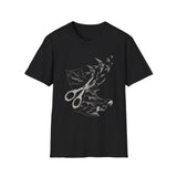 Surreal Sewing Shirt, Scissors Swallows Illusion Art Tee, Seamstress Gift, Quilter Tee, Vintage Engraving Tee