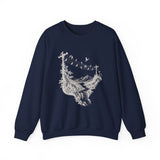 Surreal Music Sweatshirt, Birds on a Wire Melody Illusion Art Crewneck, Musician Gift, Piano Guitar Tee