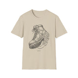 Surreal Hiker Shirt, Boot to Mountain Illusion Art Tee, Hiker Gift, Hiking Tee, Outdoor Lover Gift