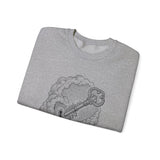 Surreal Celestial Sweatshirt, Key to the Sky Illusion Art Crewneck, Moon Phase Tee, Mystical Witchy Gift