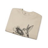 Surreal Bird Sweatshirt, Hummingbird Galaxy Illusion Art Crewneck, Bird Lover Gift, Birdwatching Tee