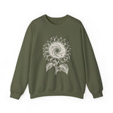 Surreal Garden Sweatshirt, Sunflower Galaxy Illusion Art Crewneck, Gardener Gift, Botanical Plant Tee