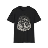 Surreal Dog Shirt, Sleeping Dog Mountain Illusion Art Tee, Dog Lover Gift, Vintage Engraving Dog Tee