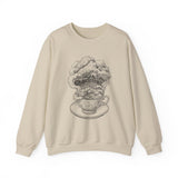 Surreal Bookish Sweatshirt, Storm in a Teacup Illusion Art Crewneck, Book Lover Gift, Reader Tee, Dark Academia Shirt